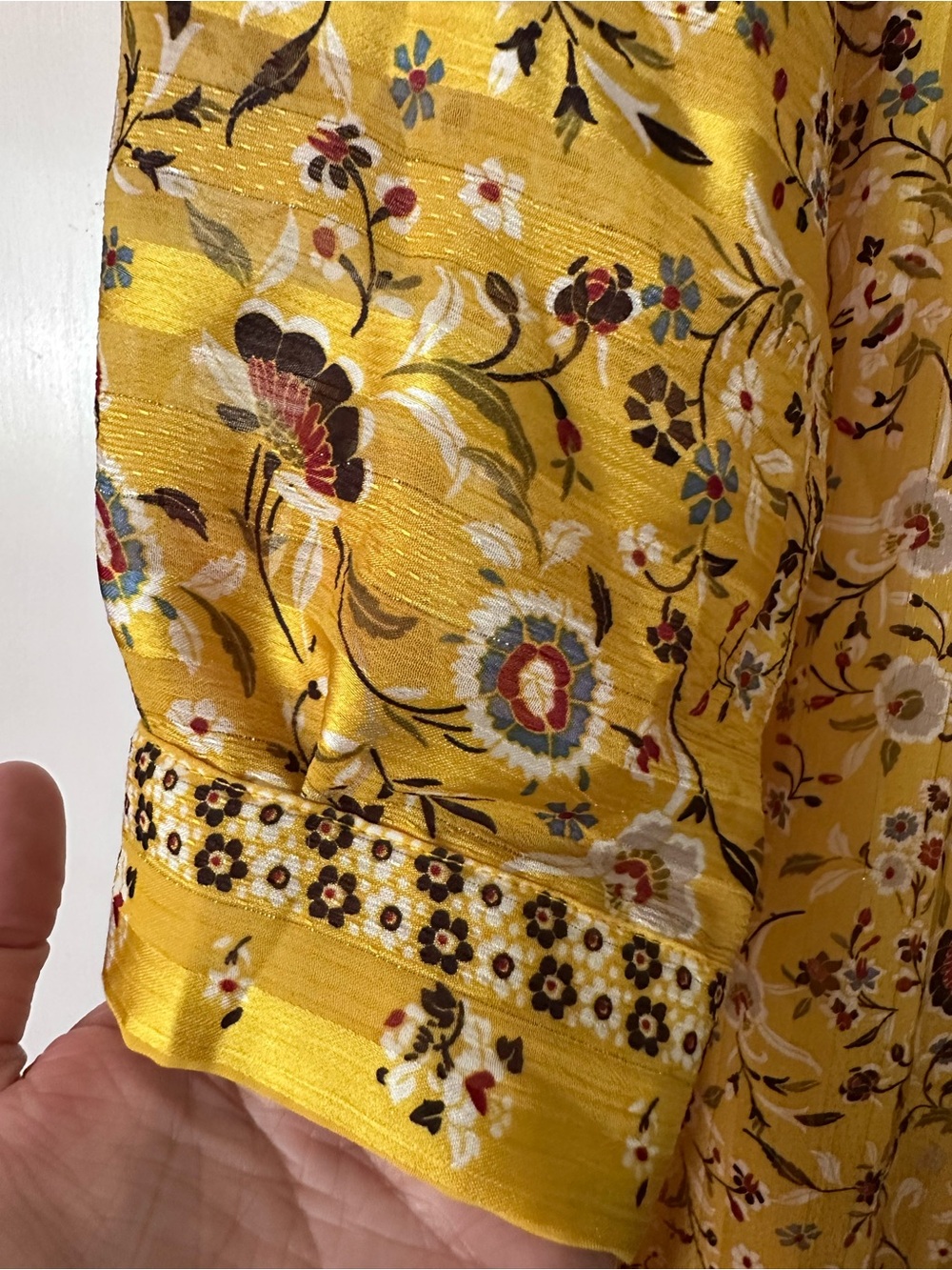 Zara Yellow Floral Ruffle-Neck Maxi Dress Size XS - Picture 10 of 13